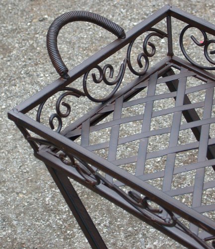 Klapptisch, Beistelltisch, Tablett abnehmbar Eisen braun Landhaus, 65x50x30 cm - 3