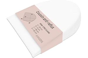 MIMUSELINA Coussin compensé Anti-Reflux - Coussin compensé pour éviter Les Reflux et Les coliques chez Les Adultes et Les Enceintes - Coussin Anti-Reflux Imperméable | Semi-Circulaire 35 x 28 cm