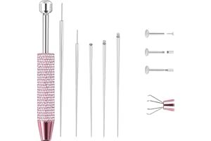 AstraGlam 6PCS Piercing Tool Kit, Piercing Ball Grabber and Opener Set, Piercing Tongs for Changing Jewelry, Piercing Accessories for Ears Nose Lip, 16G 18G Compatible (Pink)