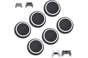 XIELBIS 6 Pcs Silicone Thumb Grip Caps,Replacement Thumb Grips for PS3/PS4/PS5/XBOXONE 360 Controllers