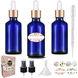 3Pcs 30ml Pipettenflasche Tropfflasche aus Braunglas Set - Dunkel kleine Glasgefäße als Apothekerflaschen Inklusive Hilfszube