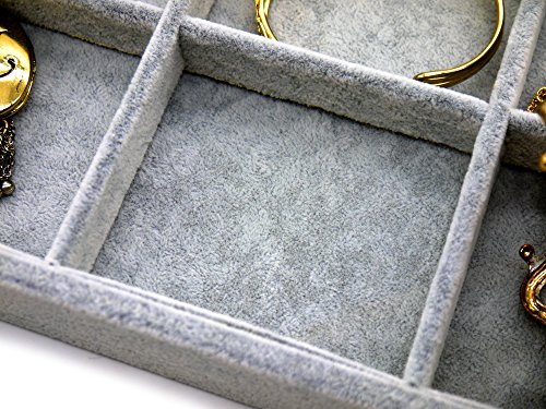 PuTwo Schublade Organizer Schmuck Halter Schmuck Organizer 12 Fächer Lint Jewellery Box Schmuckkästchen – Grau - 2