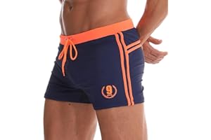 Arcweg Męskie spodenki kąpielowe, wąskie, krótkie spodenki kąpielowe ze ściągaczem, do sportów wodnych, krótkie spodnie, ochrona przed promieniowaniem UV, strój do pływania, do szkoły