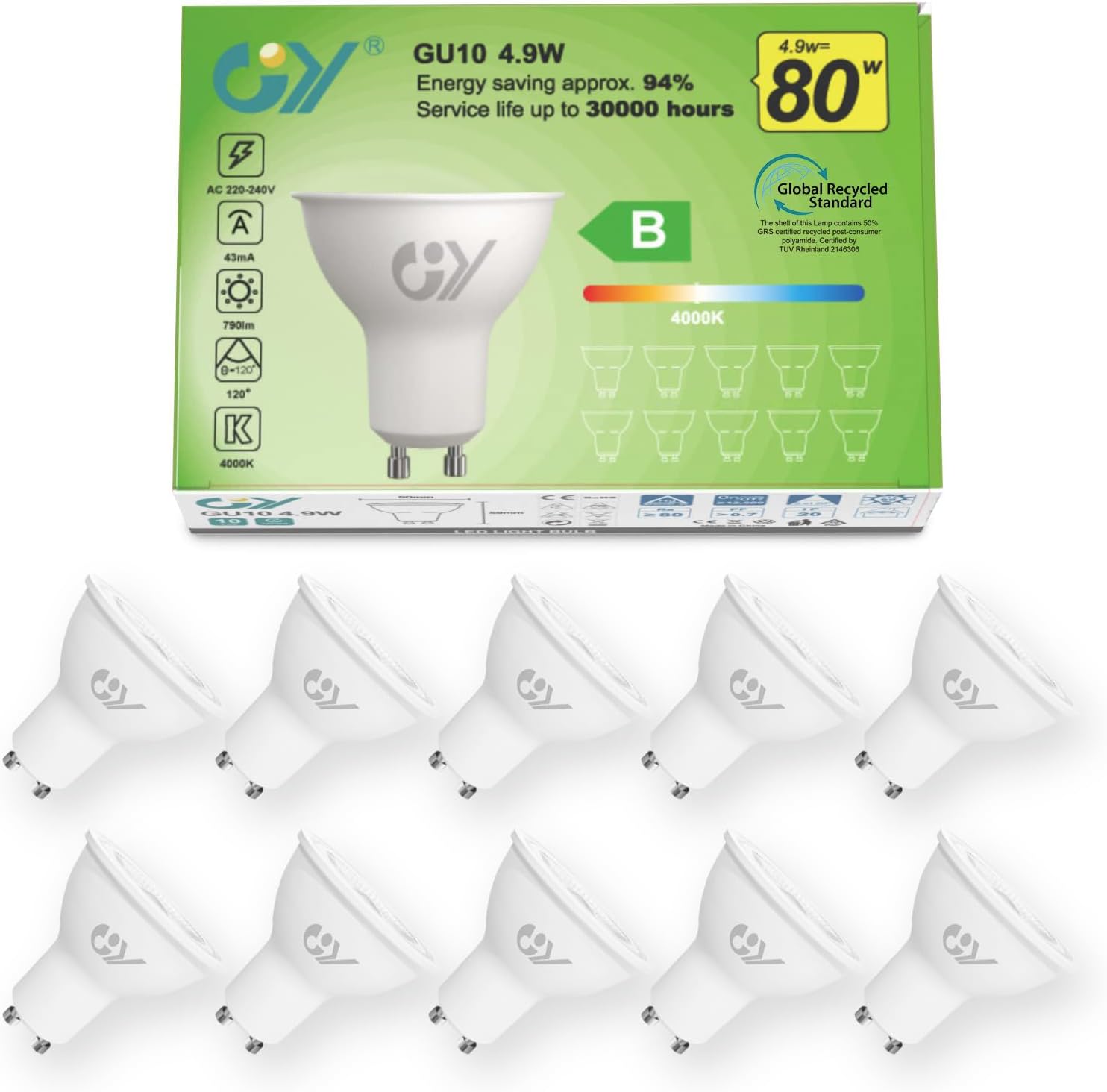 Prise en Main & Utilisation au Quotidien : GY Lampadine GU10 LED 4 9W equivalenti a 80W