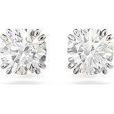 Swarovski Constella Stud Earrings, Round Cut, White, Rhodium plating