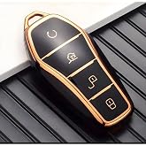 AutoHan Keys BYD Atto 3 Seal U i&ccedil;in Anahtar Kılıfı, Premium Siyah-Altın Kaplama, Koruyucu Kılıf