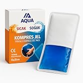 AQUA Sıcak Soğuk Kompres Jel, &Ccedil;ift Y&ouml;nl&uuml; Terapi Paketi, 13x20 cm, CE Sertifikalı, Tekrar Kullanılabilir (13x20)