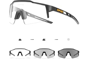 KAPVOE Photochromatische Selbsttönend Fahrradbrille TR90 Rahmen für Herren Damen Jungen Mädchen Klar Sportsonnenbrille