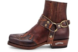 Sendra Boots - 7811 Kowbojskie buty damskie i męskie z okrągłym obcasem i okrągłym noskiem - styl Kozaki w kolorze brązowym - Eleganckie buty -