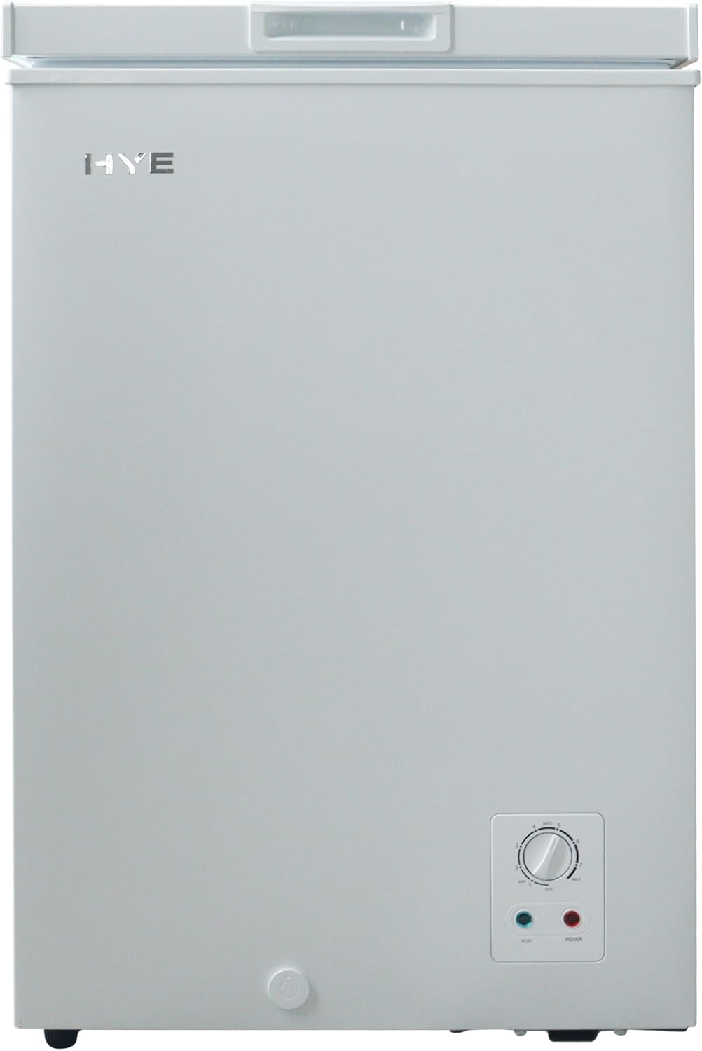 HYE Chest Freezer - 96L Freezer, Quiet 42 dB Operation, Mechanical Temperature Control, Freestanding Design, White, Suitable For Garages & Outbuildings - RF01CF96W24
