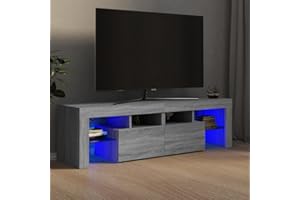 Refined Mueble de TV con Luces LED Gris Sonoma 140x36,5x40 cm