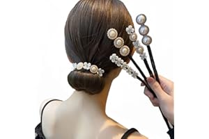 QUUPY 4Pcs Flower Pearl Hair Bun Maker Twist Headband Donut Bun Maker Lazy Hairstyle Accessories for Women Girls