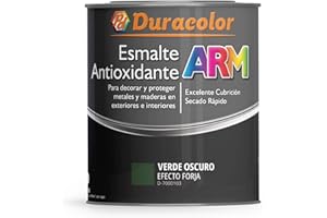 PD DURACOLOR Esmalte Antioxidante ARM - Color Metal Efecto Forja Verde Oscuro - 750 ml - Superficie Exterior e Interior - Acabado Brillante y de Rápido Secado - Excelente Dureza y Resistencia - Duracolor