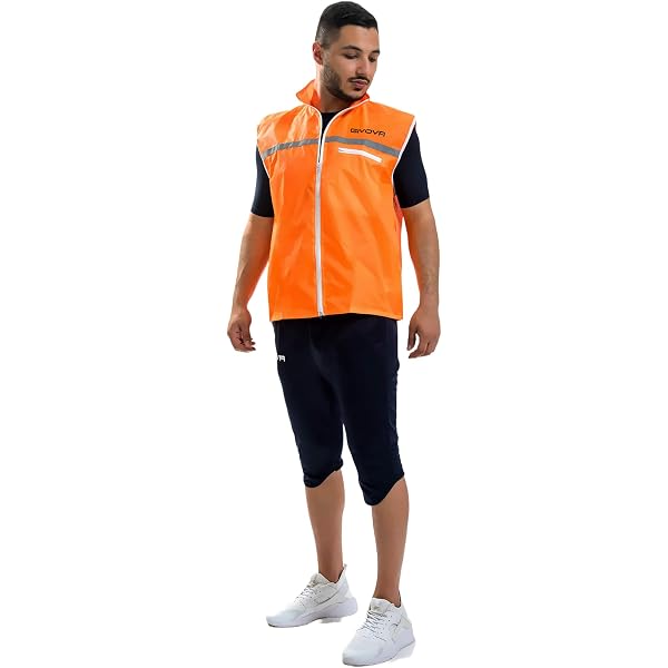 Zeus Runner Gilet Impermeabile E Catarifrangente Per Uomo – Smanicato In Nylon Per Running, Calcio E Palestra