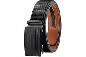 Chaberlu Gürtel Herren,Ledergürtel Ratsche Automatikschließe Business Anzug Gürtel Verstellbarer Leder Gürtel für Jeans, Breit 35mm, Größe Angepasst