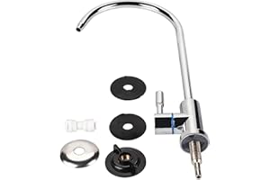 DUOKON Robinetterie pour eau sans plomb, chrome Col de cygne style européen moderne, système iltration Filtre purificateur Robinet d'eau S'adapte à tous les systèmes de filtration d'eau RO Chrome