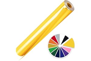 Artcut Vinilo Textil Termoadhesivo Amarillo 30.5x300cm, FáCil de Cortar, Rollo de Vinilo Transferencia de Calor para Ropa De Bricolaje, Sombrero, Tela