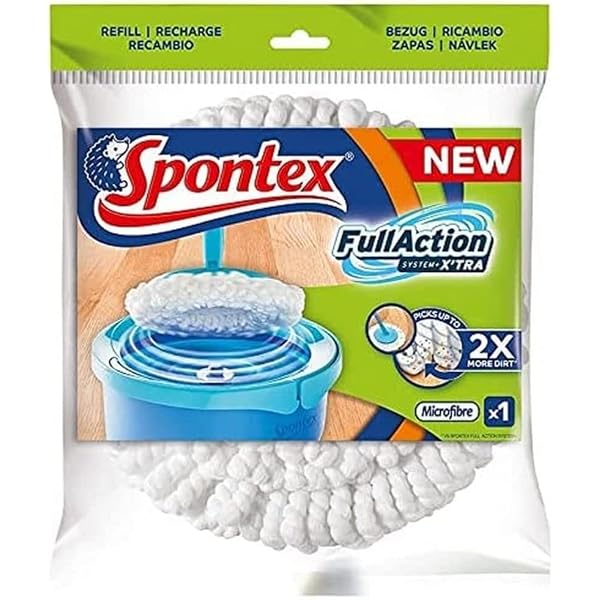 Spontex Full Action System + Set Lavapavimenti Rotante con secchio, manico  e Fiocco in microfibra : Amazon.it: Casa e cucina