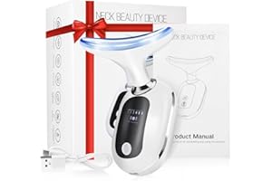 POFIBO Masajeador Facial - Masajeador Facial Antiarrugas con 4 modos y 3 colores, 45°C Aparato Radiofrecuencia Facial Reductor de papada, Lifting Facial para rostro y cuello (Recargable por USB)