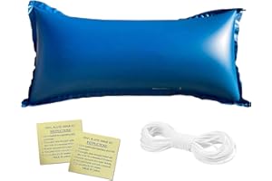 DAZZTIME Oreiller de Piscine, 120 x 240cm Coussin d'air de Piscine Hiver avec Rouleaux de Corde,Accessoire de Piscine Parfait pour Hors-Sol Coussin Égalisateur de Glace pour Piscine