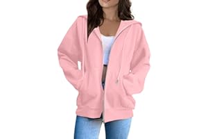 Routefuture Sweat à Capuche pour Femme - Couleur Unie - Sweat a Capuche Femme Zippé Sweat-Shirt à Manches Longues Décontracté Chaude Chic Et Elegant Veste Pas Cher