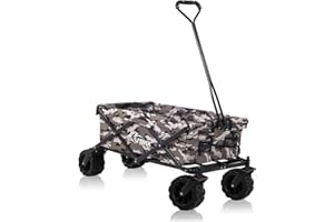 SAMAX Carrito de Offroad a Mano Plegable Coaster Carretillas de Jardín Playa de Carro - Camouflage