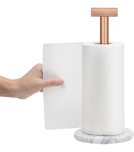 Porta Asciugamani Di Carta Autoportante Per Cucina - Base In Marmo Pesante, Asta In Alluminio, Altezza 28,7 Cm, Adatto A Rotoli Standard, Regalo Per La Casa - 4