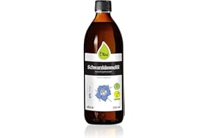 ‎OLINI Olini Schwarzkümmelöl 500 ml Glasflasche - Kaltgepresst, Unraffiniert, Unbehandelt - Reich an Omega-6, Omega-3, Linolsäure und Thymochinon, Frischegarantie - Direkt vom Hersteller aus Ölmühle