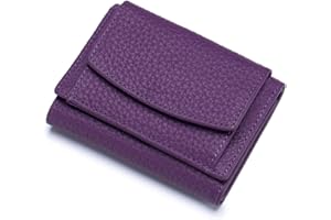 ZhaoCo kleine Geldbörse Damen mit Münzfach Echtleder Geldbeutel Damen Mini Portemonnaie mit RFID Schutz Kreditkartenetui für Frauen Mädchen - Violett