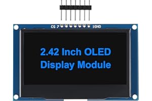 DWEII 2.4" 2.42 inch 128x64 OLED LCD Display Module SSD1309 7 Pin SPI/IIC I2C Serial Interface for Arduino UNO R3 DIY Electronic - Blue Light