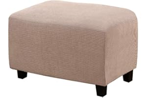 WINS Copri Pouf Elasticizzato rttangolare Copri Pouf poggiapiedi Copri Pouf Divano Copri Pouf rett Cachi