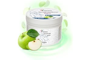 BY HANDS OF NATURE VERANA Verana Beurre de Crème Solide Pour les Mains, Pieds et les Ongles, Beurre de Karité, Cire D'Abeille, Huile de Coco, 100% Naturel, BIO, Hydrate, Nourrit, Aide les Talons Crevassés 200g (Pomme)