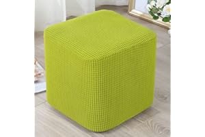uyeoco Funda Otomana Cuadrada de Tejido Funda de Reposapiés de Sofá, Funda para Taburete Elástica Extraíble Moderno Protector de Puff con Parte Inferior Elástica (Color : H, Size : 35X35CM)