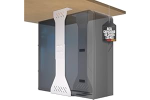 ULTIMATE SETUP Soporte de CPU Ajustable bajo Escritorio - Soporte para Ordenador de Alta Resistencia bajo Escritorio - Capacidad de Carga de hasta 35 kg - Soporte Flexible para PC sobre Escritorio (Blanco)