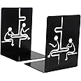 Spillbox Metal Non Slip Bookends Book Shelves | Shelf | Study Table | Home Decor | Holders | Case | Bracket | Stand | Heavy Duty | Set | Book Ends for Office, Home - Exam bookends