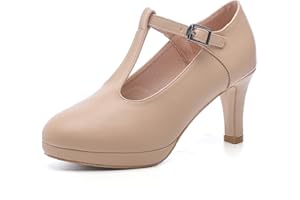 DADAWEN Mary Jane Femme Classique lanière en t Confort Escarpin Plate-Forme