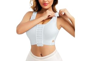 Bafully Soutien-Gorge de Sport Femme Post Operatoire Sport Fermeture Devant sans Armature Brassiere pour Fitness Jogging Yoga Course