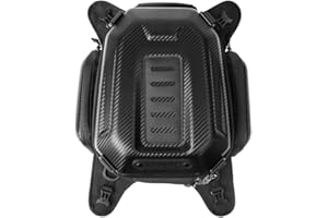 Rhinowalk Motorcycle Travel Luggage,15-18L Expandable Motorcycle Tank Bag,Waterproof All Weather-Carbon Fiber Black