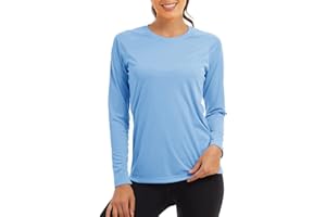 KEFITEVD Hauts Décontractés à Manches Longues pour Femmes Chemises Légères T-Shirts de Randonnée en Plein Air