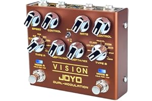 JOYO Modulation Multi Effects Pedal R Series Dual Channel Stereo Input and Output 9 Effects for Electric Guitar (Vision R-09)