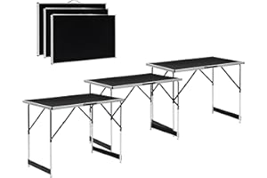 ‎DIVID DIVID® Multifunktionstische 3-Teiliges Set, 100x60cm, Tapeziertisch 30 kg Tragkraft je Tisch, Klapptisch, Campingtisch, Flohmarkttisch, Beistelltisch, Mehrzwecktisch, Höhenverstellbar, Mahlertisch