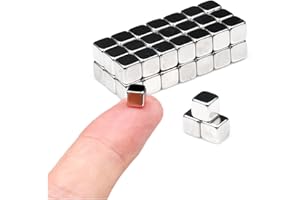 DERYUN 45 Pack Small Square Cube Magnets,Fun,Fridge,Refrigerator,Tiny,Block,Cute,Whiteboard,Magnets for Crafts (5x5x5mm)