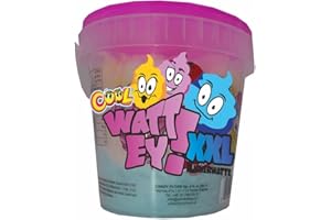 ‎COOL COOL WATT EY! XXL Zuckerwatte Eimer 50g – 1000ml Riesenportion, 3 Sorten je Eimer, Bunter Jahrmarkt-Genuss, Fluffig & Süß im praktischen Eimer