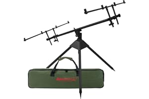 ARAPAIMA FISHING EQUIPMENT® Trépied de Canne à pêche 'Allround' pour 4 Cannes | Support de Canne à pêche reglable | INCL. Sac pour Rod Pod