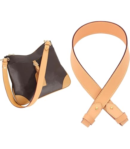 seventeenzone Umhängeband aus echtem Leder, verstellbar, für Pochette Damier Ebene Mini NM Eva Favorite PM MM Nano, Braun