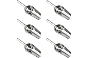 YIXNSW 6 sztuk ?opatek do lodu, ze stali nierdzewnej, ma?a ?opatka do odwa?ania m?ki, kostek lodu, m?ki, orzechów, musli i restauracji, baru, na imprezy, kolor srebrny