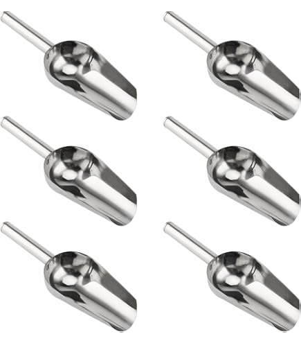 Lot De 6 Pelles à Glace Inox – 19 Cm – Pour Machine à Glaçons, Cuisine, Bar, Nourriture Animaux