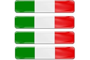 SkinoEu® 4 x Aufkleber 3D Gel Silikon Stickers Italien Flagge Autoaufkleber Italy Flag Fahne F 13