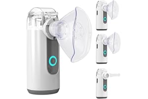 HITHINKMED Aerosol Portatile Silenzioso, Inalatore per adulti e bambini, nebulizzatore portatile in rete Nebuliser con maschera e boccaglio, Nebuliser con Mouthpiece e maschera-Grigio