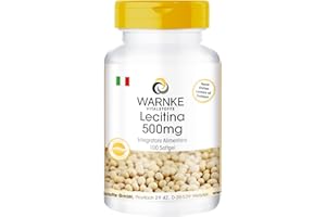 Lecitina di soia in capsule molli 500mg - No OGM - 100 Softgels - Supporta normali prestazioni mentali | Warnke Vitalstoffe - Qualità da farmacia tedesca